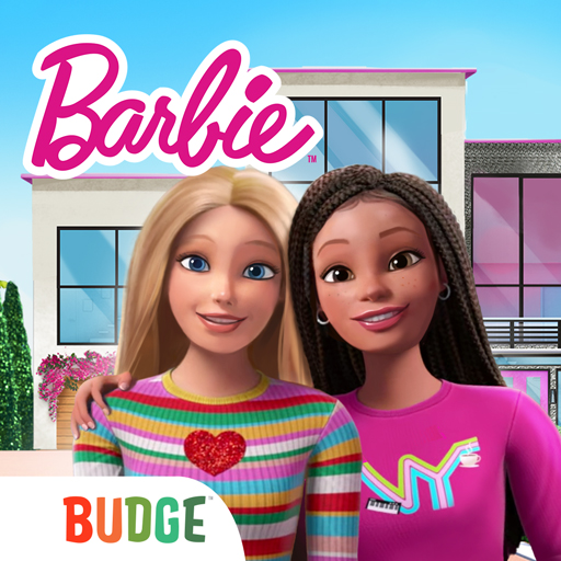 A vibrant, colorful dreamhouse full of life and creativity with Barbie and her friends engaging in exciting activities, symbolizing fun and imagination.