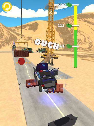 A thrilling scene of cars smashing into each other in a high-speed chase, capturing the excitement and chaos of Car Smash 3D.