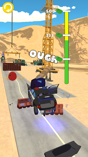 A thrilling scene of cars smashing into each other in a high-speed chase, capturing the excitement and chaos of Car Smash 3D.