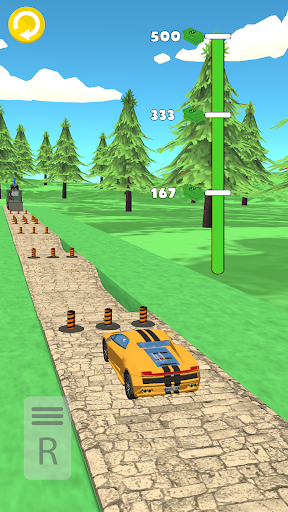 A thrilling scene of cars smashing into each other in a high-speed chase, capturing the excitement and chaos of Car Smash 3D.