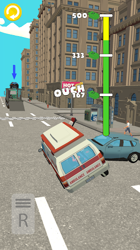 A thrilling scene of cars smashing into each other in a high-speed chase, capturing the excitement and chaos of Car Smash 3D.