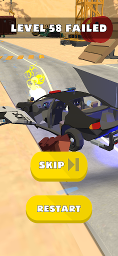 A thrilling scene of cars smashing into each other in a high-speed chase, capturing the excitement and chaos of Car Smash 3D.