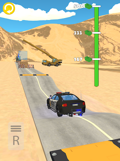 A thrilling scene of cars smashing into each other in a high-speed chase, capturing the excitement and chaos of Car Smash 3D.