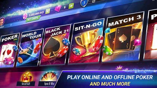 A vibrant, high-energy poker game table with players intensely focused on their cards, symbolizing the excitement and strategic depth of the Poker App experience.