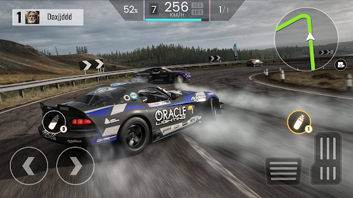 A thrilling scene of a car racing through a dynamic track, embodying the excitement and adrenaline of mobile racing games.