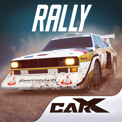 An exhilarating rally race car speeding through a rugged offroad terrain, capturing the thrill and intensity of rally racing.