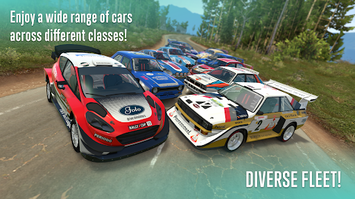 An exhilarating rally race car speeding through a rugged offroad terrain, capturing the thrill and intensity of rally racing.