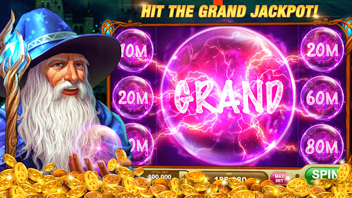 A thrilling moment in the virtual world of casino games, capturing the excitement and anticipation of spinning the reels on a mobile device.