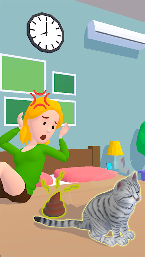 A whimsical cat exploring a colorful virtual world, embodying curiosity and adventure.