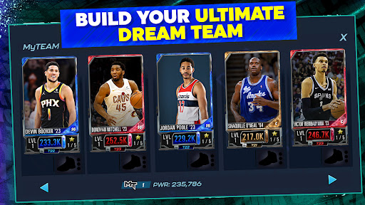 A thrilling virtual basketball match on NBA 2K Mobile, capturing the excitement and intensity of the game.