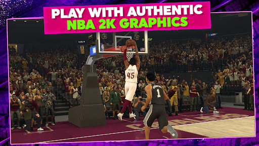 A thrilling virtual basketball match on NBA 2K Mobile, capturing the excitement and intensity of the game.