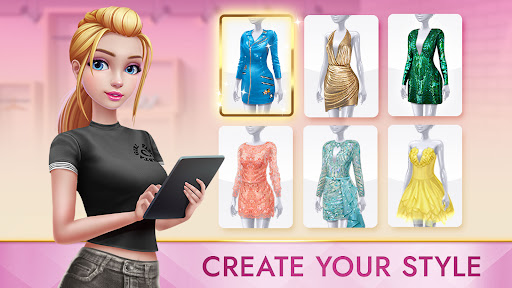 A vibrant and imaginative world of fashion styling, capturing the excitement and creativity of virtual fashion design, where dreams come to life on a digital runway.