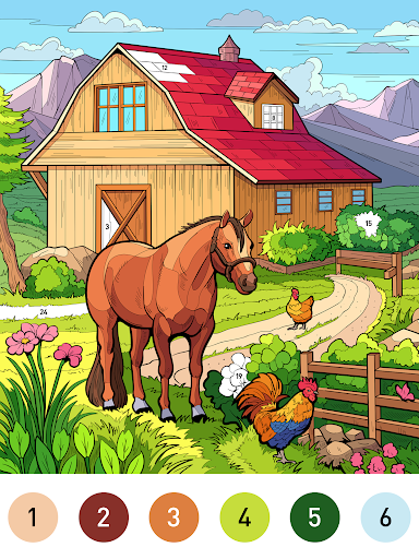 Immerse yourself in the peaceful beauty of farm life with vibrant colors and serene landscapes.