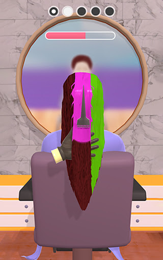 A vibrant and exciting view of a virtual hair salon filled with colorful dyes, symbolizing creativity and fun.