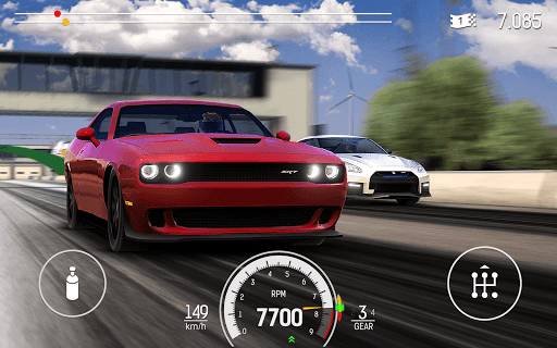 A thrilling race in Nitro Nation Online, showcasing high-speed cars and vibrant visuals, capturing the adrenaline rush of competitive racing.