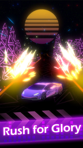 A vibrant and energetic scene of a player navigating a colorful track in Beat Racing: Dancing Smash Hop, capturing the excitement and rhythm of the game.