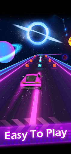 A vibrant and energetic scene of a player navigating a colorful track in Beat Racing: Dancing Smash Hop, capturing the excitement and rhythm of the game.