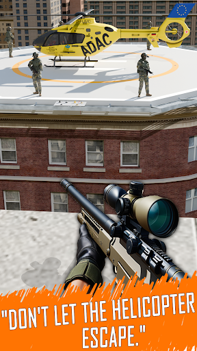 An intense and focused sniper aiming through the scope amidst a realistic battlefield setting, capturing the thrilling essence of American Sniper 3D.