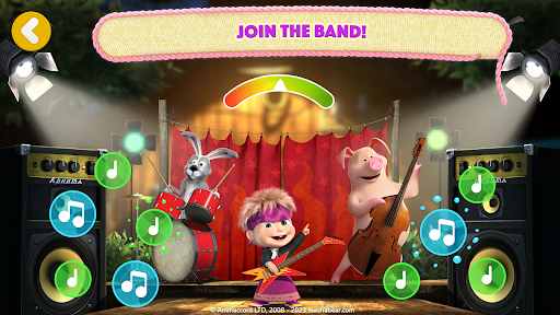 A joyful child playing the Masha and The Bear app, immersed in a world of fun and learning.