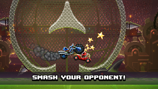 A vibrant and energetic depiction of car battle action in the Drive Ahead game, capturing the excitement and thrill of mobile gaming.