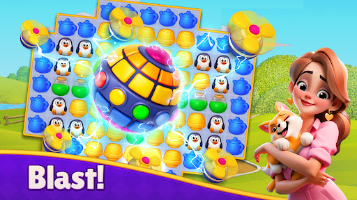 A vibrant, colorful puzzle game screen filled with matching tiles and exciting power-ups, symbolizing the joy and challenge of solving match 3 puzzles.