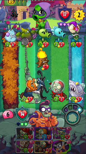 A vibrant battle scene in Plants vs Zombies Heroes, filled with colorful characters and dynamic action, capturing the excitement and strategy of the game.