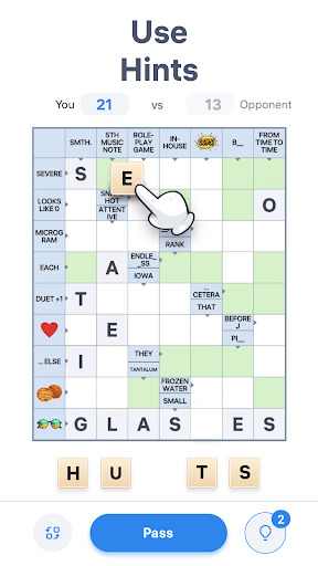 A person joyfully solving a crossword puzzle on a tablet, surrounded by a thoughtful, calm atmosphere, symbolizing the fun and cognitive challenge of word games.