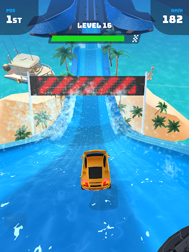 An exhilarating car racing scene, capturing the thrill, speed, and excitement of Race Master 3D, with vibrant colors and action-packed visuals to engage the viewer emotionally.