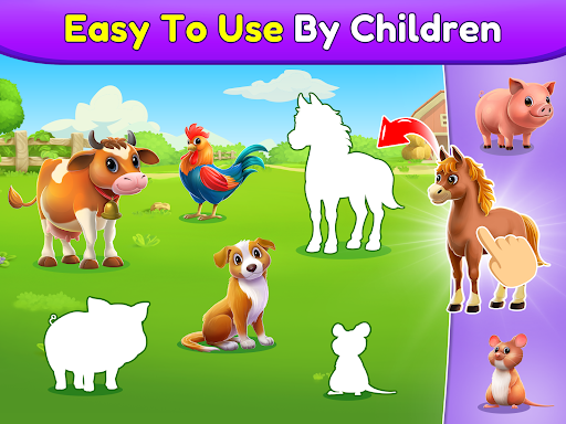 A joyful toddler engaged in an educational game, learning with colorful graphics and cheerful sounds.