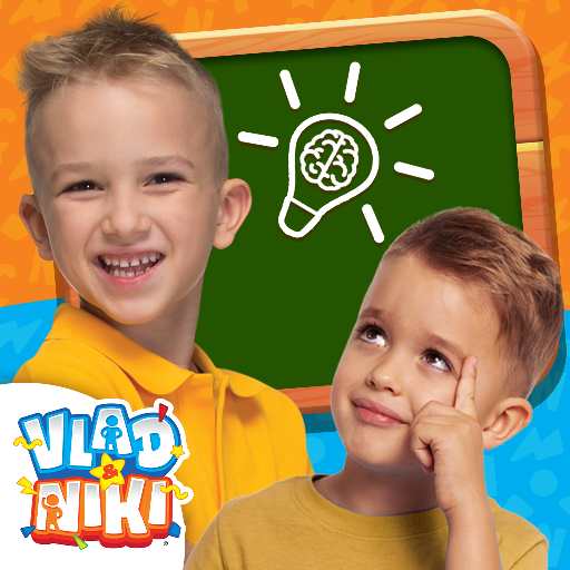 A joyful child engaging with educational games on a tablet, representing the fun and interactive learning experience provided by the Vlad & Niki App.