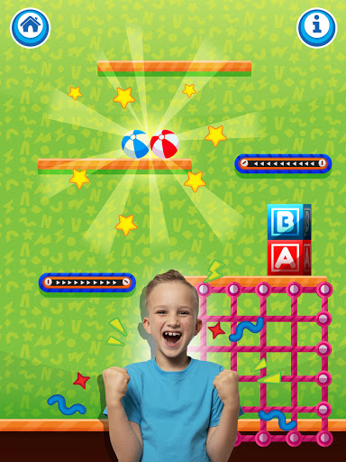 A joyful child engaging with educational games on a tablet, representing the fun and interactive learning experience provided by the Vlad & Niki App.