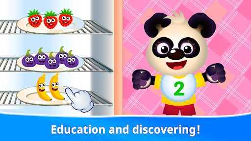 A joyful child interacting with a colorful educational app on a tablet, symbolizing the blend of fun and learning.