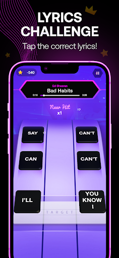 A vibrant, engaging image showcasing a person immersed in a music lyrics game, symbolizing the joy and challenge of unraveling song lyrics, with a hint of competitive excitement.