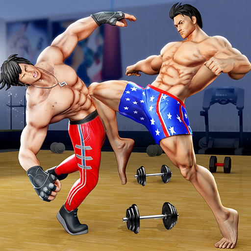 A dynamic and intense scene from the Gym Fighting Game, capturing the essence of action and strategy as fighters face off in a detailed arena.