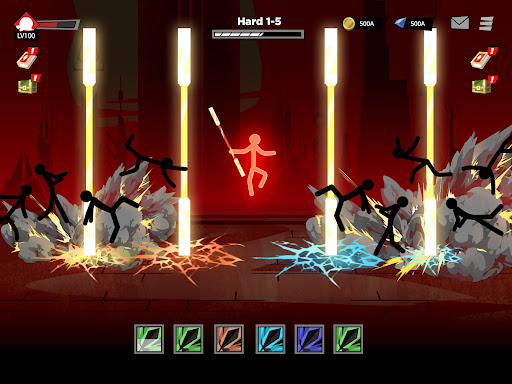 A dynamic scene from the Epic Stickman Survival RPG Idle Game, capturing the essence of adventure, strategy, and epic battles, evoking excitement and curiosity.