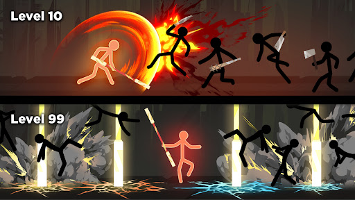 A dynamic scene from the Epic Stickman Survival RPG Idle Game, capturing the essence of adventure, strategy, and epic battles, evoking excitement and curiosity.