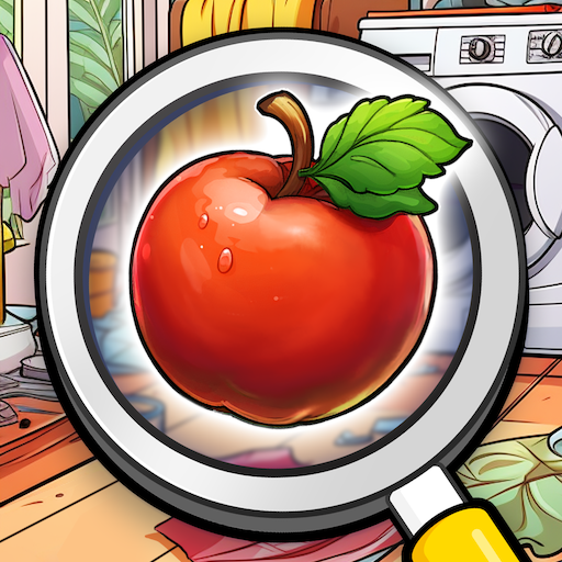 A mysterious treasure map with a magnifying glass, symbolizing the thrill of discovery and the excitement of a hidden object game adventure.