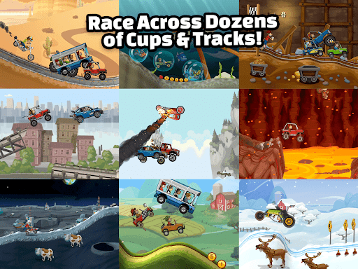 A thrilling adventure through rugged terrains in a mobile racing game, capturing excitement and challenge.