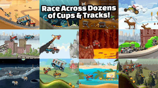 A thrilling adventure through rugged terrains in a mobile racing game, capturing excitement and challenge.