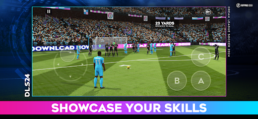 A passionate and thrilling depiction of the excitement and energy of a soccer match, capturing the essence of Dream League Soccer 2023's immersive gameplay.