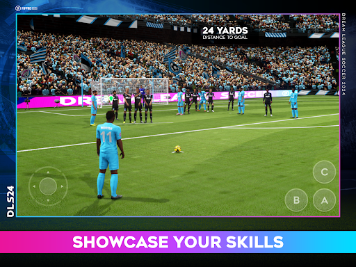 A passionate and thrilling depiction of the excitement and energy of a soccer match, capturing the essence of Dream League Soccer 2023's immersive gameplay.