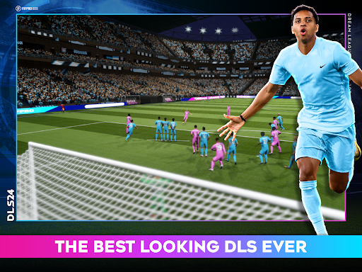 A passionate and thrilling depiction of the excitement and energy of a soccer match, capturing the essence of Dream League Soccer 2023's immersive gameplay.