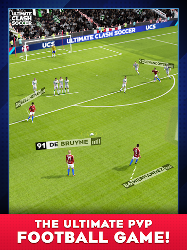 A thrilling football match with players passionately dribbling and scoring goals, capturing the excitement and energy of First Touch Soccer 2023.