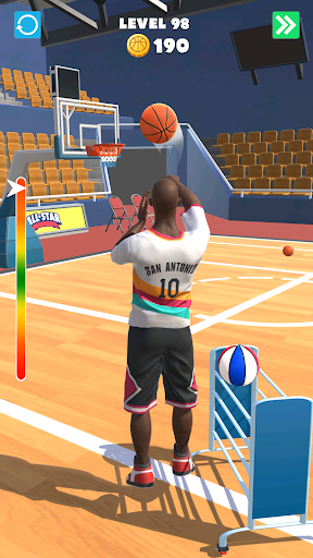 A thrilling basketball game experience on a mobile device, capturing the excitement and challenge of professional basketball.