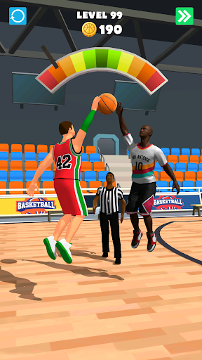 A thrilling basketball game experience on a mobile device, capturing the excitement and challenge of professional basketball.