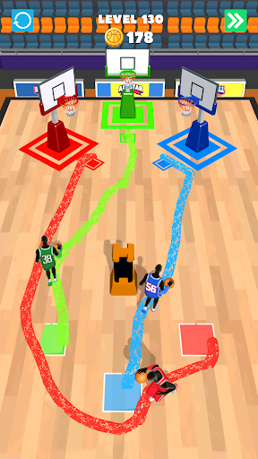 A thrilling basketball game experience on a mobile device, capturing the excitement and challenge of professional basketball.