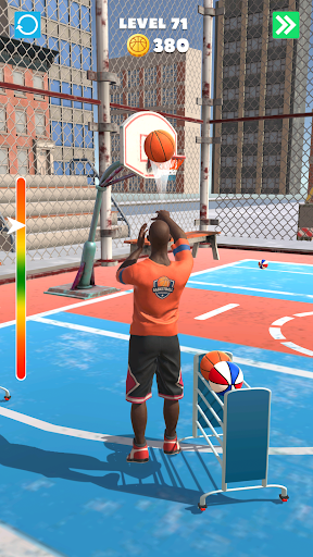 A thrilling basketball game experience on a mobile device, capturing the excitement and challenge of professional basketball.