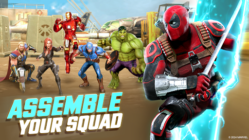 A thrilling superhero showdown in a puzzle-filled battlefield, embodying excitement and strategic thinking.