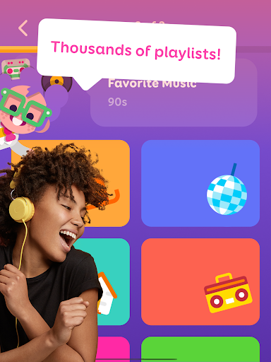 A player eagerly tapping their phone screen, immersed in a lively music trivia game, with a joyful expression showing excitement and engagement.