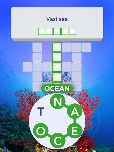 A vibrant and engaging word puzzle game scene, capturing the essence of fun and brain-challenging excitement.